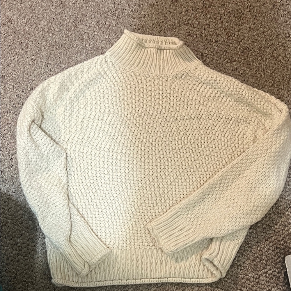 Elegant Cream Turtleneck Sweater